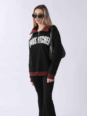Women's Long Sleeved Sweatshirt Black