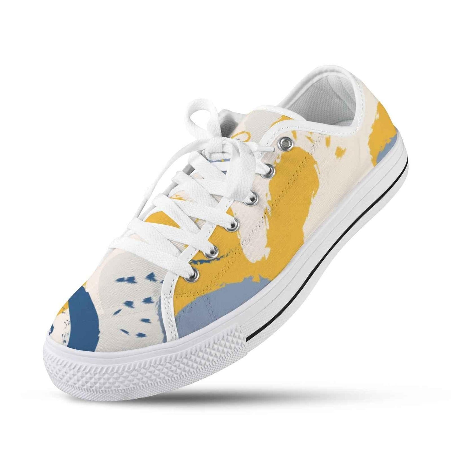 Seattle Low Top Men's Shoes With Abstract Design White