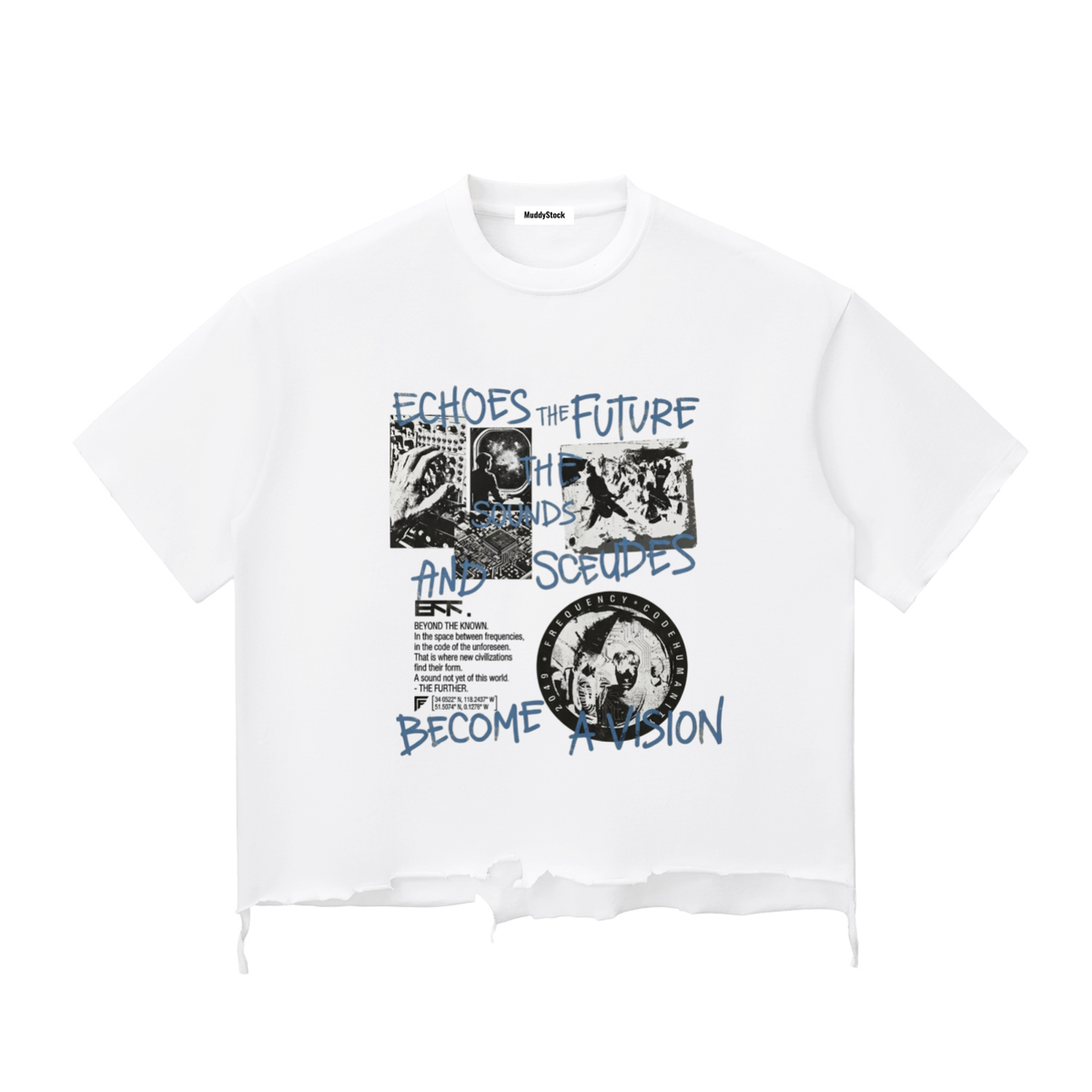 Snow Wash Raw-Hem Boxy T-shirt For Men | MuddyStock Originals Washed White