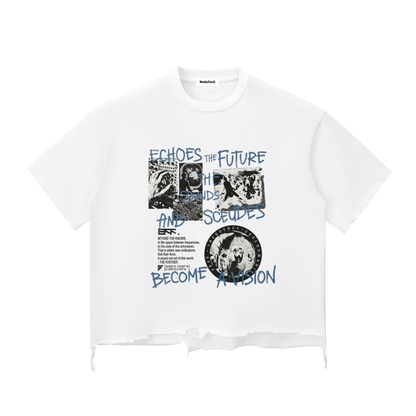 Snow Wash Raw-Hem Boxy T-shirt For Men | MuddyStock Originals Washed White