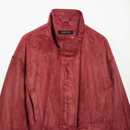 Women's Suede Effect Belt Jacket Coat All Products