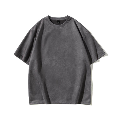 American Retro Short Sleeve T-shirt For Men And Women Lead Gray MuddyStock