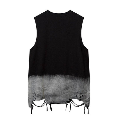 Gradient Ripped Necklace Vest For Men And Women MuddyStock