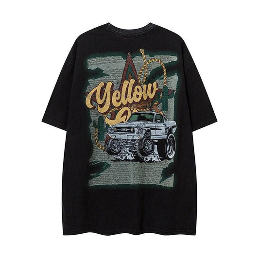 Fashion Cartoon Car Printed Men's T-shirt MuddyStock