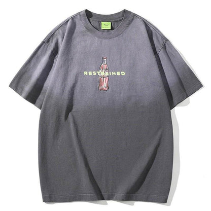 Fashion Gradient Color T-shirt For Men And Women Gray MuddyStock