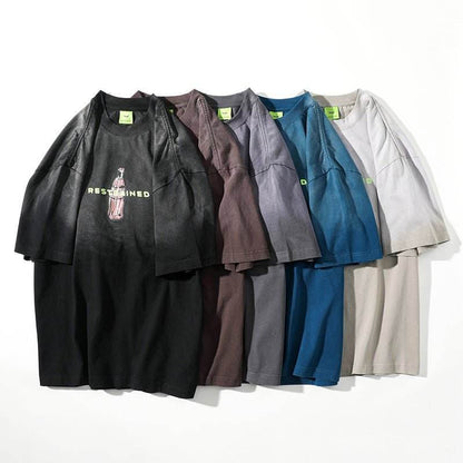 Fashion Gradient Color T-shirt For Men And Women MuddyStock