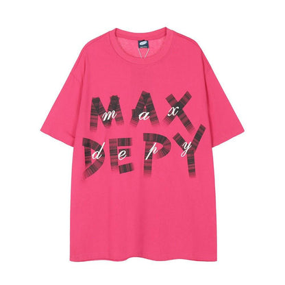 Fashion Letters Printed Loose T-shirt For Men And Women MuddyStock