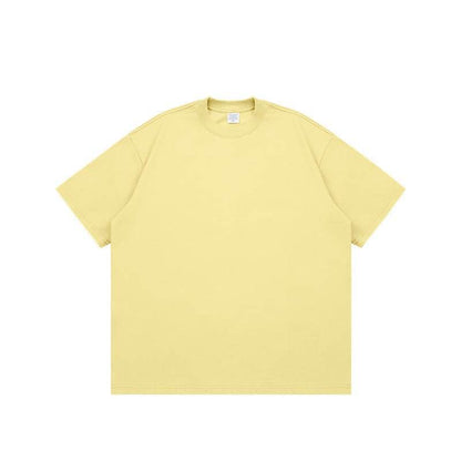 Fashion Solid Color Short Sleeves Yellow MuddyStock
