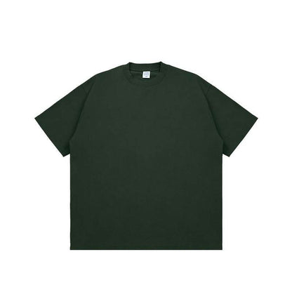 Fashion Solid Color Short Sleeves Dark green MuddyStock
