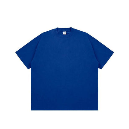 Fashion Solid Color Short Sleeves Color blue MuddyStock