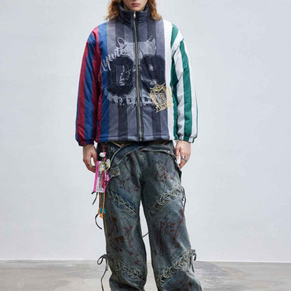 Retro Patchwork Embroidery Jacket For Men And Women MuddyStock