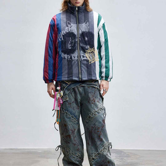 Retro Patchwork Embroidery Jacket For Men And Women MuddyStock