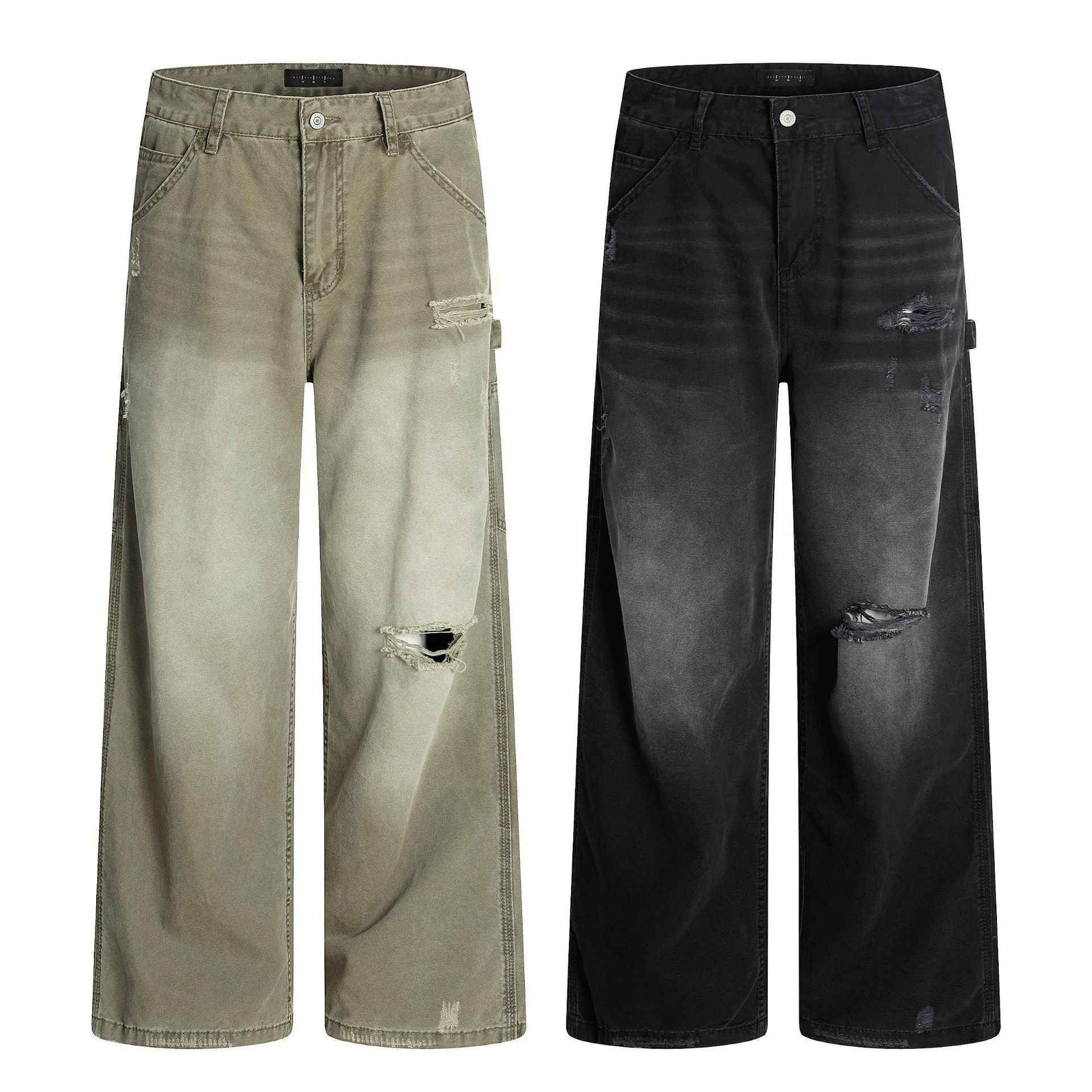 American Retro Tattered Jeans For Men And Women MuddyStock