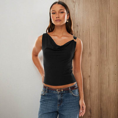 Women's V-neck Buckle Camisole MuddyStock