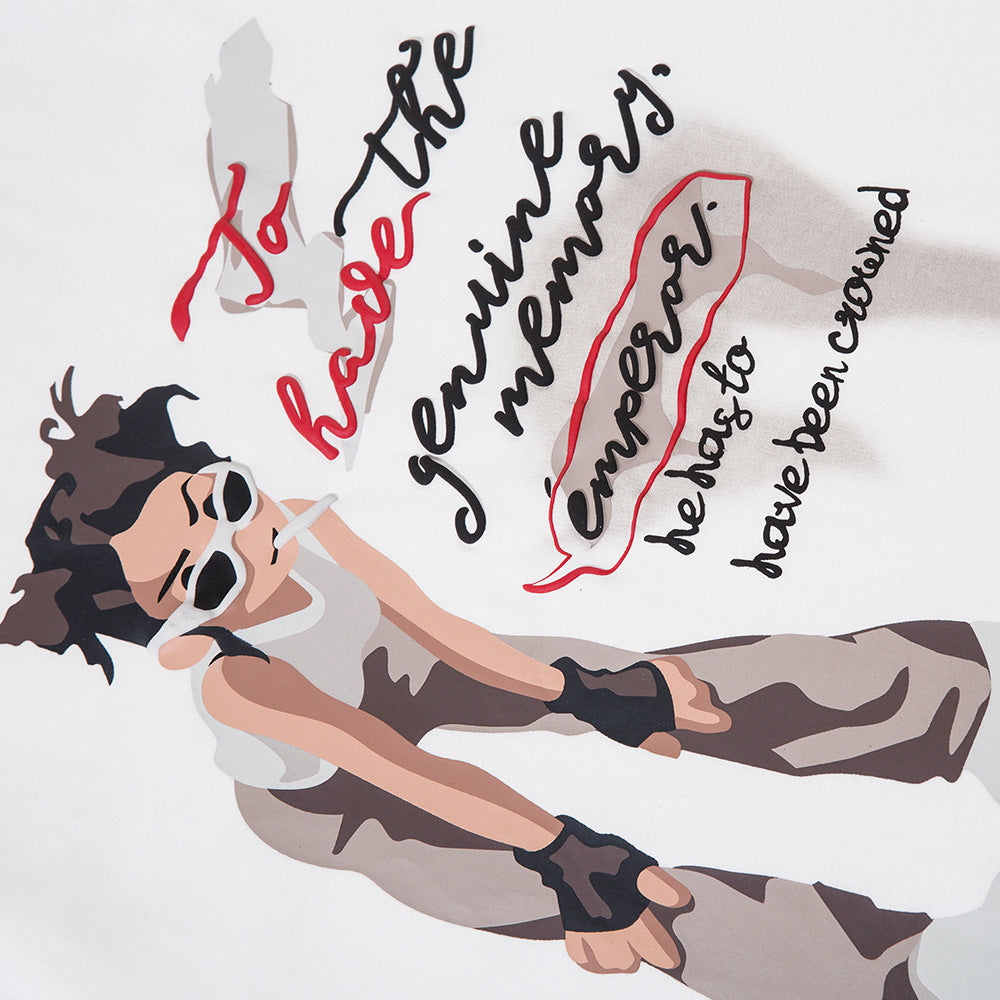 Printed Loose Short-sleeved T-shirt Men's High Street