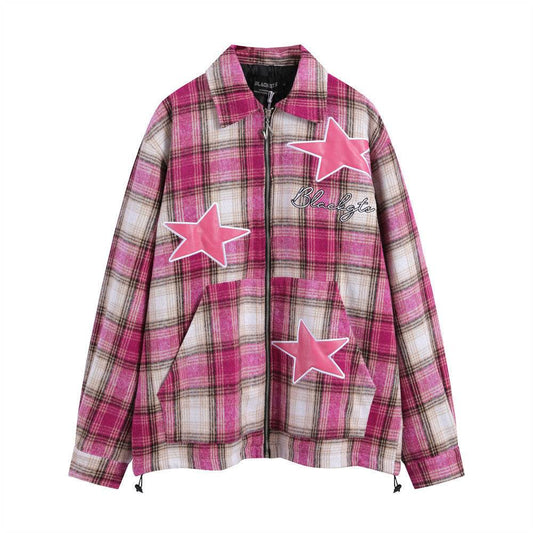 Embroidered Plaid Coat For Women MuddyStock