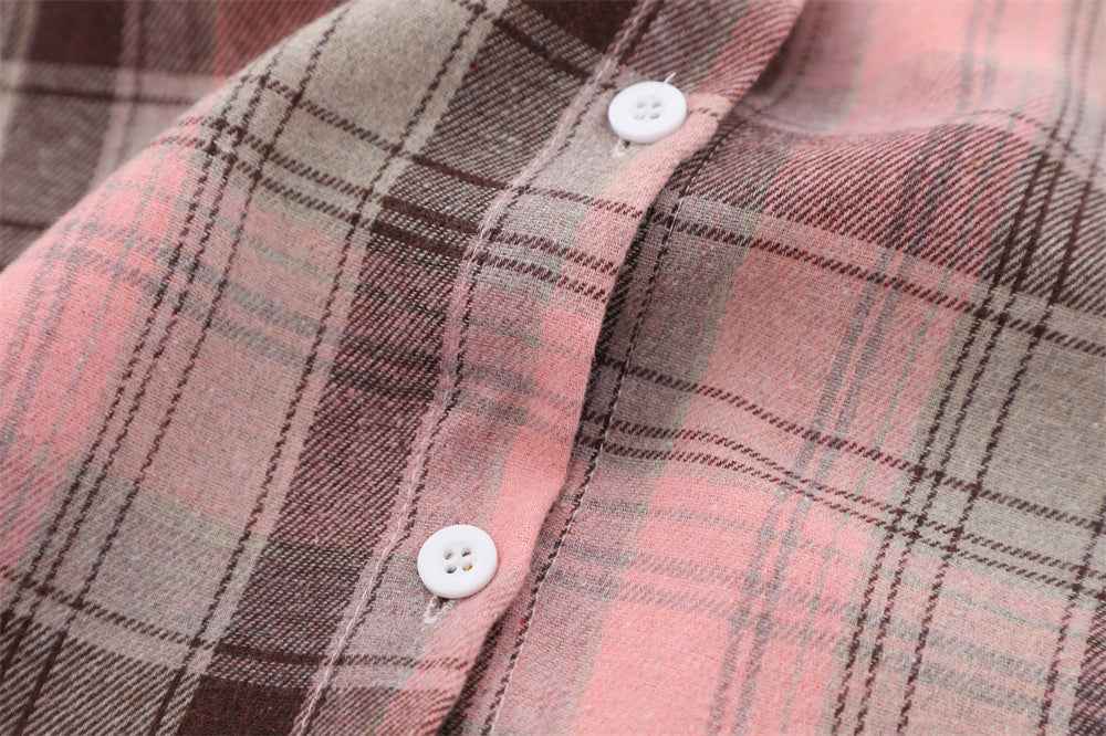 Plaid Shirt With Printed Design For Women null
