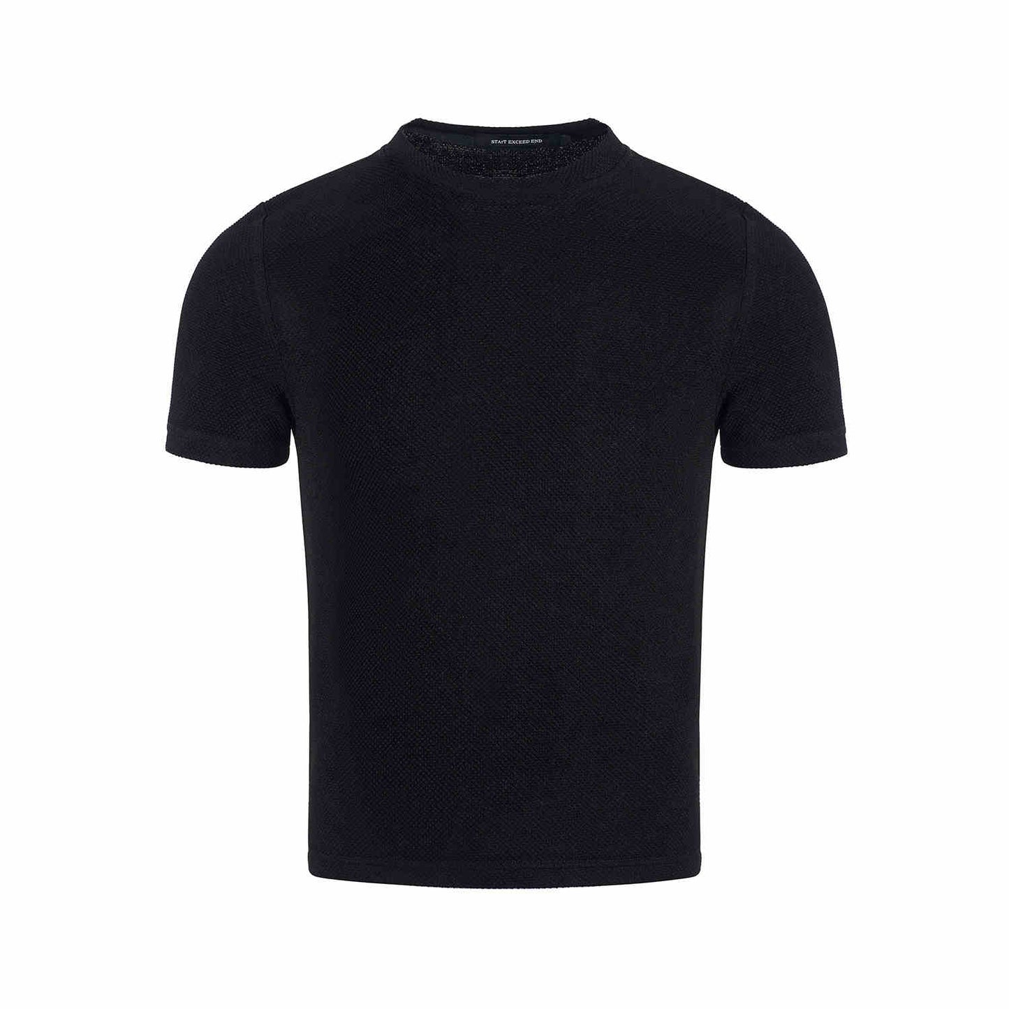 Round Neck Tight Bottoming Men's Thin Stretch Short Sleeve T-shirt Black null