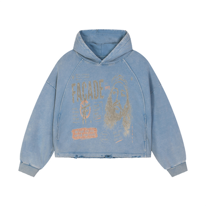 Vintage Washed Frayed-Hem Hoodie For Men | MuddyStock Originals