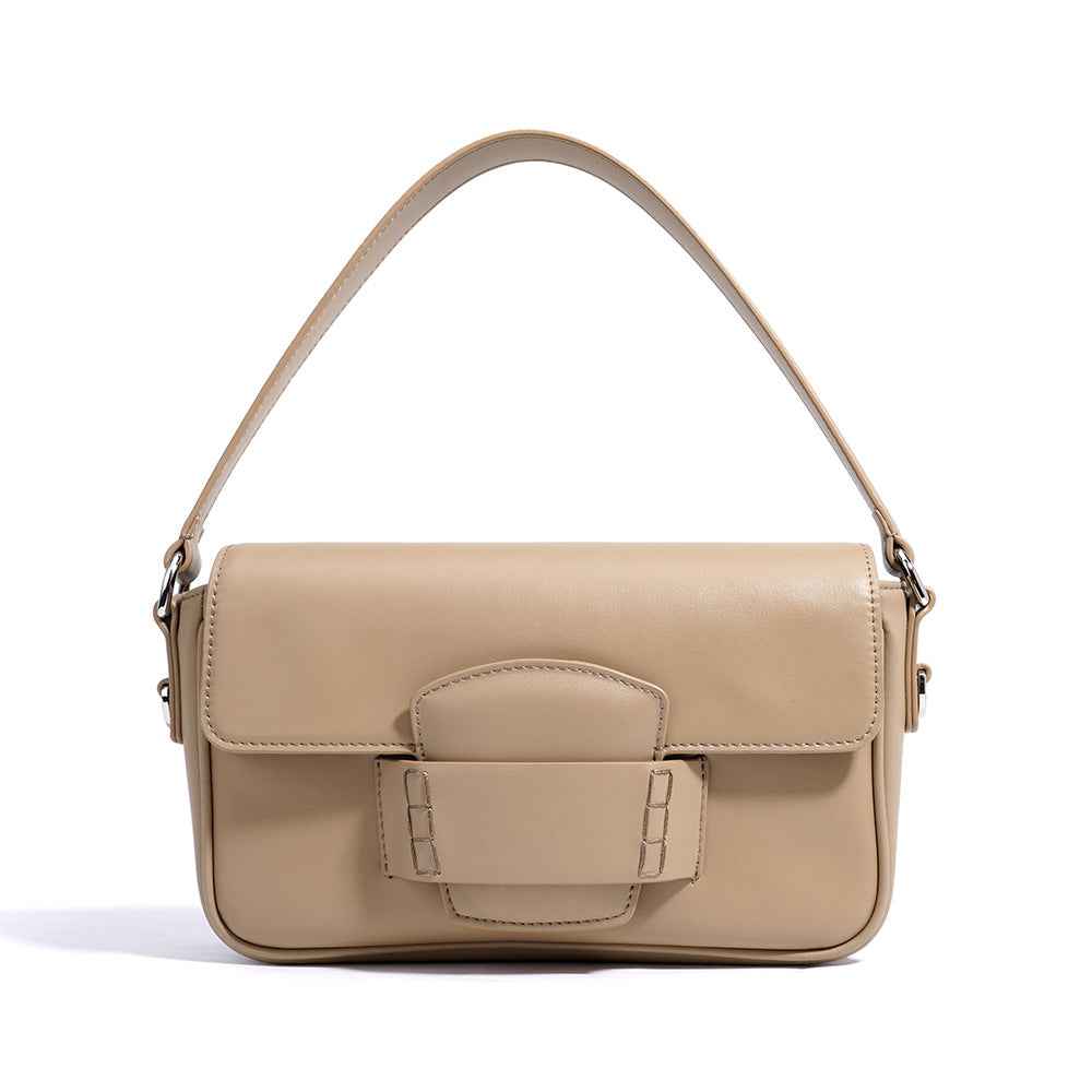 Casual Leather Handbag Bag For Women Apricot 25X8X14cm