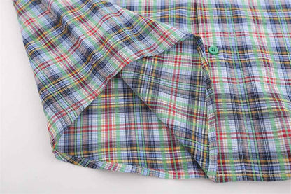 American Casual Retro Plaid Shirt For Men null