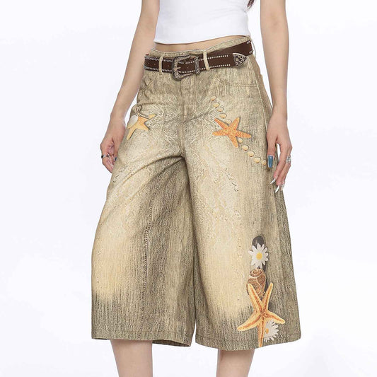 Women's American-style Retro Cropped Pants MuddyStock