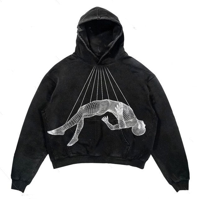Fleece-lined Printed Hoodie For Men 03 Style