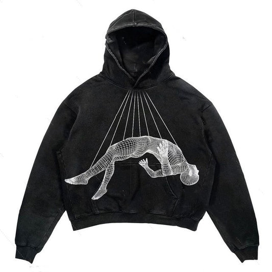 Fleece-lined Printed Hooded Sweater Fashion Large Hoodie 03 Style