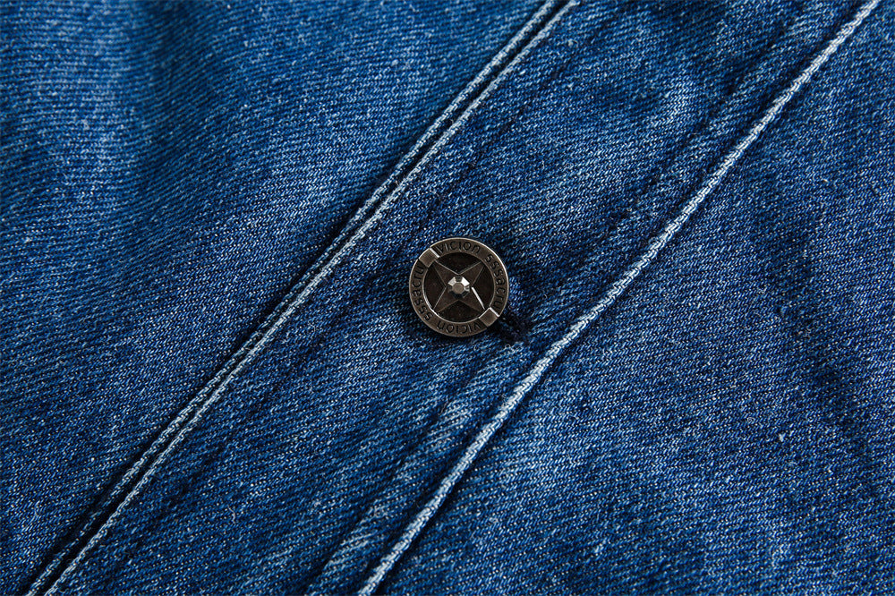 Side Stripe Stitching Loose Denim Jacket Men And Women European And American