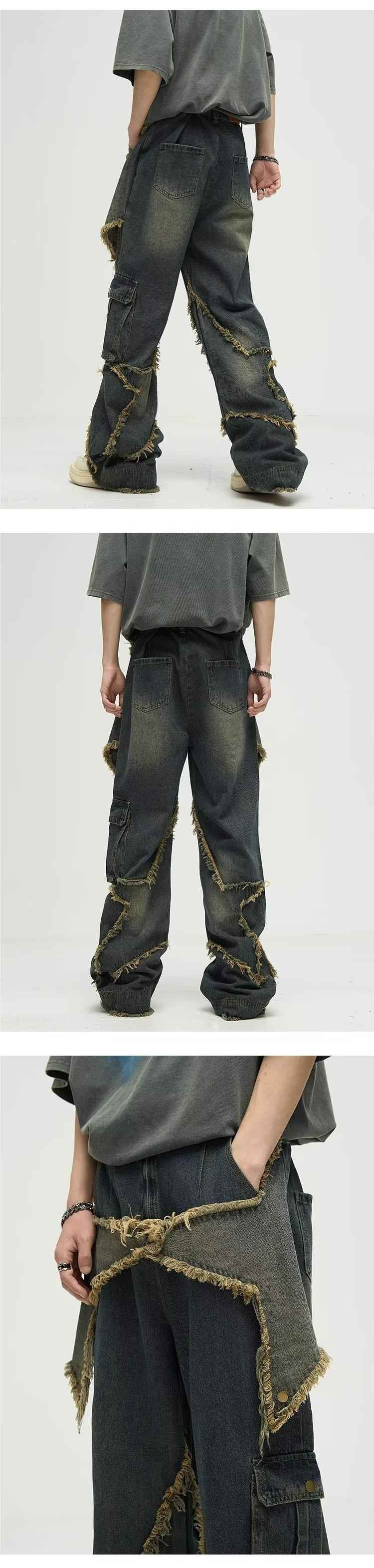 Retro Straight Loose Wide-leg Workwear Jeans For Men And Women MuddyStock