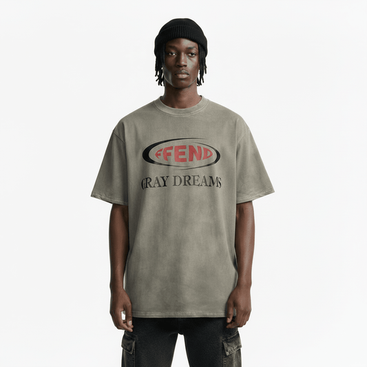 Waste Soil Letter Printing Dirty T-shirt For Men null