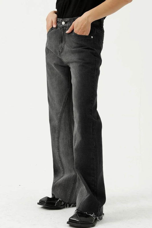 Frayed Hem Jeans with Pockets | MuddyStock Originals MuddyStock