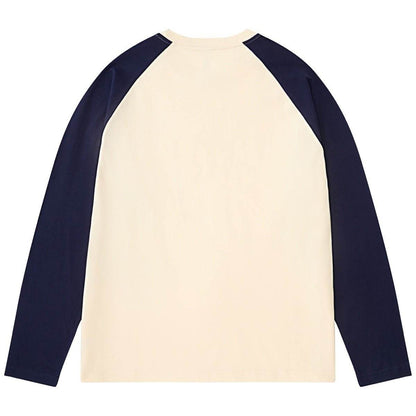 Heavy Long-sleeved T-shirt Milky White Purplish Blue MuddyStock