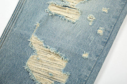 High Street Washed Loose Whiskered Ripped Jeans MuddyStock