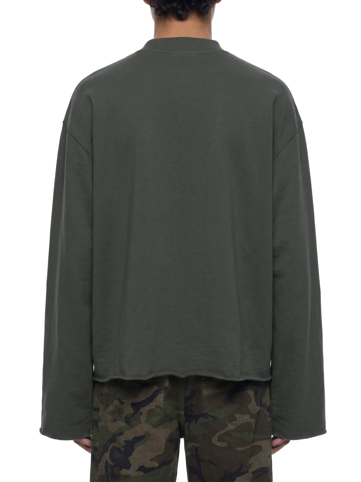 Mock Neck Raw Edge Boxy Sweatshirt For Men| MuddyStock Originals