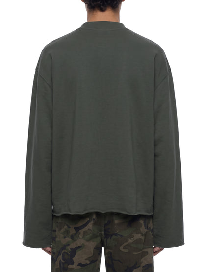 Mock Neck Raw Edge Boxy Sweatshirt For Men| MuddyStock Originals