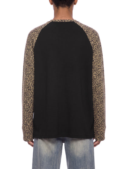 Unisex Leopard Panel Waffle T-Shirt | MuddyStock Originals