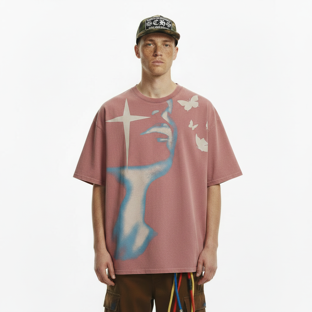 Abstract Cross Print Short Sleeve T-Shirt For Men | MuddyStock Originals