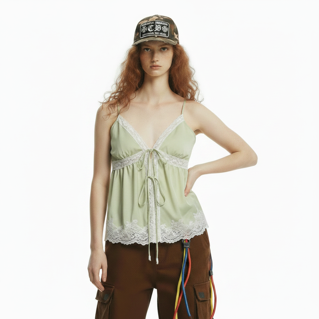 Lace lingerie style camisole top for women | MuddyStock Originals