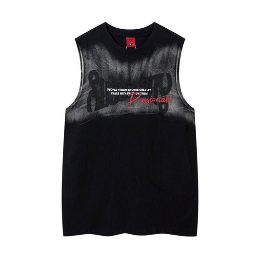 Inkjet Lettered Casual Vest For Men And Women MuddyStock