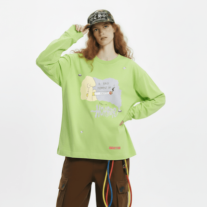 Thin Cartoon Print Pullover Long-sleeved T-shirt For Women null