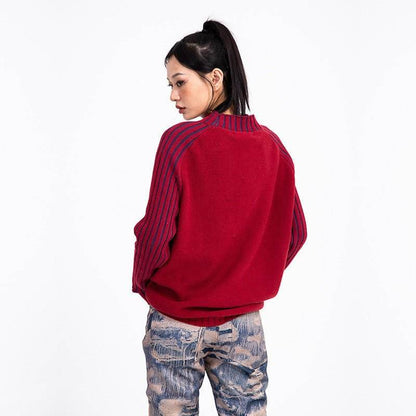 Men's And Women's Fashion Striped Sleeves Loose Sweater MuddyStock