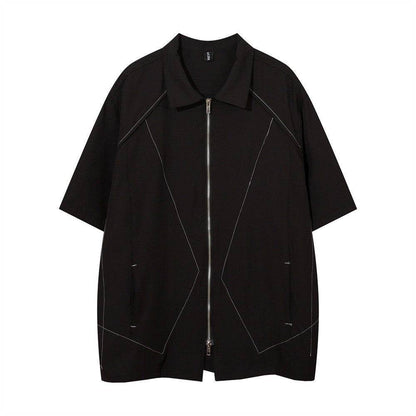Men's Fashion Short Sleeved Shirt Black MuddyStock