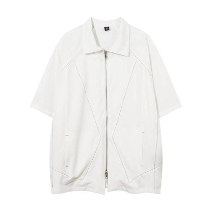 Men's Fashion Short Sleeved Shirt White MuddyStock