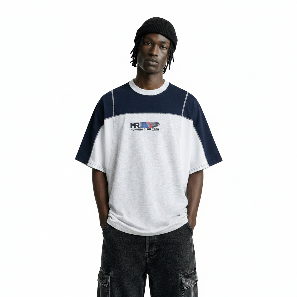 Splicing contrasting short sleeve t-shirt for men | MuddyStock Originals