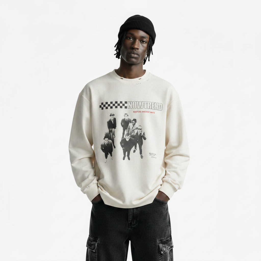 Abstract figure printed long sleeved t-shirt for men | MuddyStock Originals