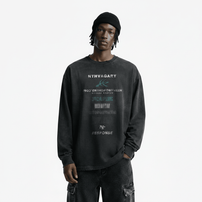 Letter printed long sleeved T-shirt For Men | MuddyStock Originals