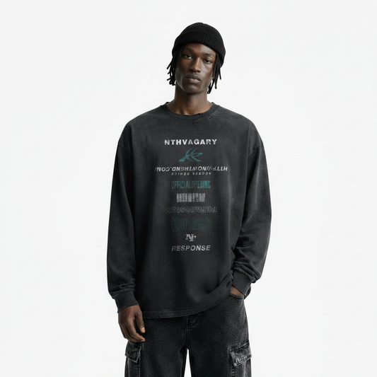 Letter printed long sleeved T-shirt For Men | MuddyStock Originals