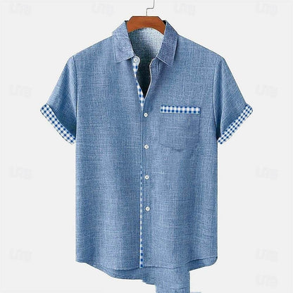 Ocean Fish Pattern Lapel Loose Casual Short Sleeve AUI26 MuddyStock