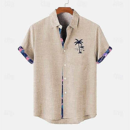 Ocean Fish Pattern Lapel Loose Casual Short Sleeve AUI23 MuddyStock